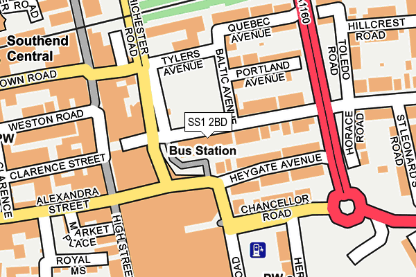 SS1 2BD map - OS OpenMap – Local (Ordnance Survey)