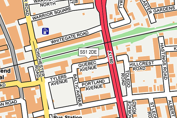 SS1 2DE map - OS OpenMap – Local (Ordnance Survey)