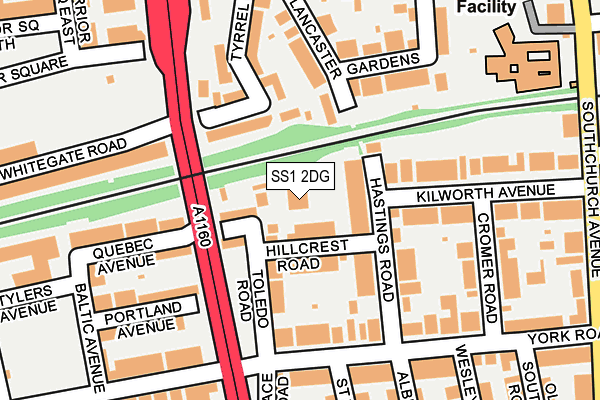 SS1 2DG map - OS OpenMap – Local (Ordnance Survey)