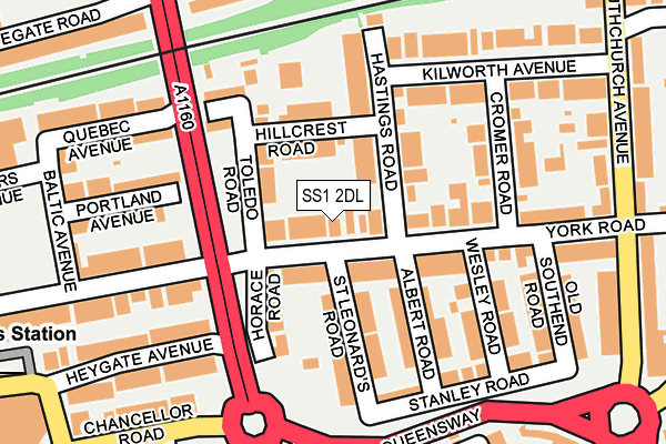 SS1 2DL map - OS OpenMap – Local (Ordnance Survey)