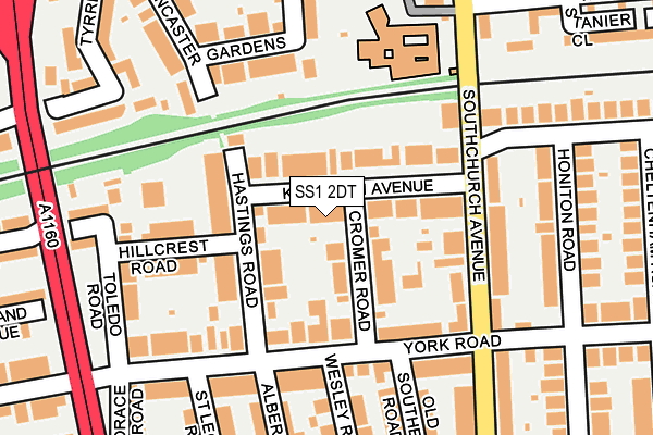 SS1 2DT map - OS OpenMap – Local (Ordnance Survey)