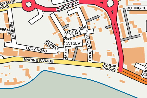 SS1 2EW map - OS OpenMap – Local (Ordnance Survey)