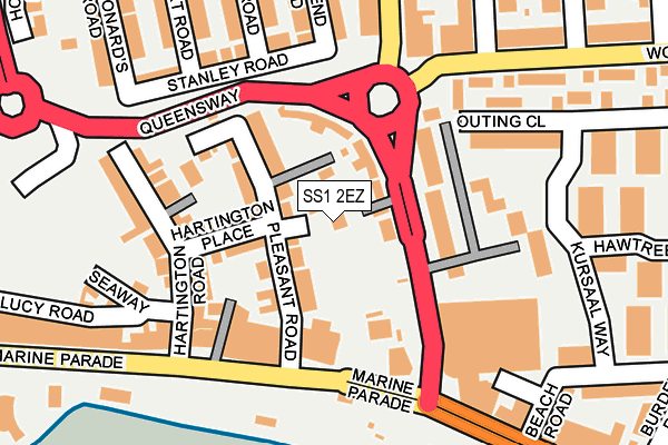 SS1 2EZ map - OS OpenMap – Local (Ordnance Survey)