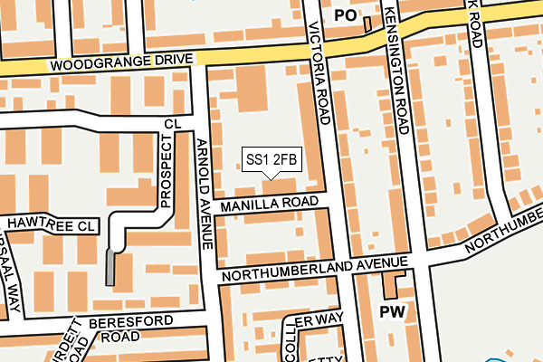 SS1 2FB map - OS OpenMap – Local (Ordnance Survey)