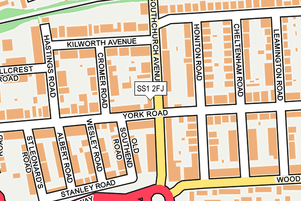 SS1 2FJ map - OS OpenMap – Local (Ordnance Survey)