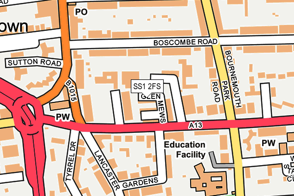 SS1 2FS map - OS OpenMap – Local (Ordnance Survey)
