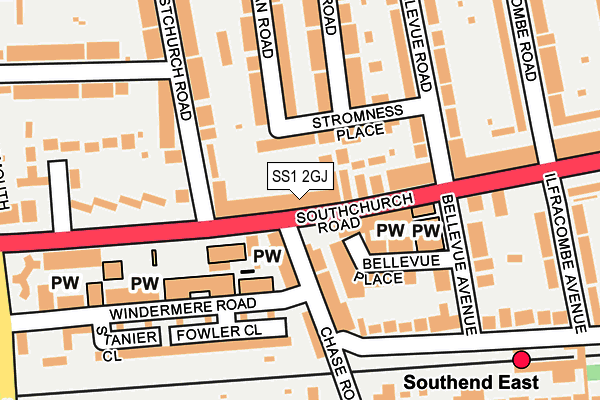 SS1 2GJ map - OS OpenMap – Local (Ordnance Survey)