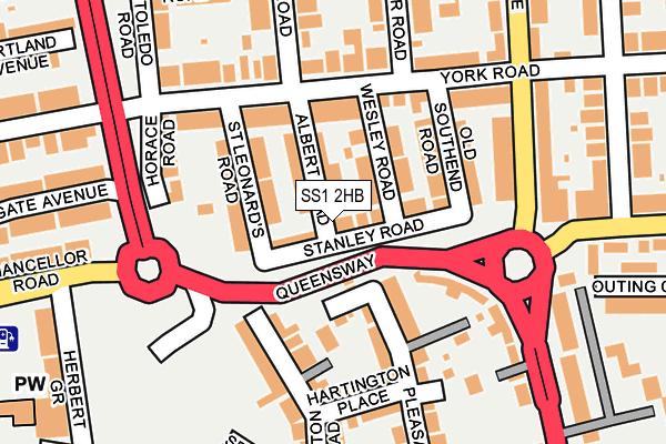 SS1 2HB map - OS OpenMap – Local (Ordnance Survey)