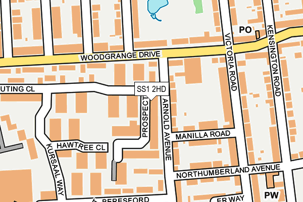 SS1 2HD map - OS OpenMap – Local (Ordnance Survey)