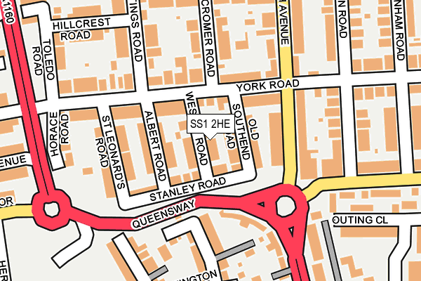 SS1 2HE map - OS OpenMap – Local (Ordnance Survey)