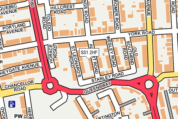 SS1 2HF map - OS OpenMap – Local (Ordnance Survey)