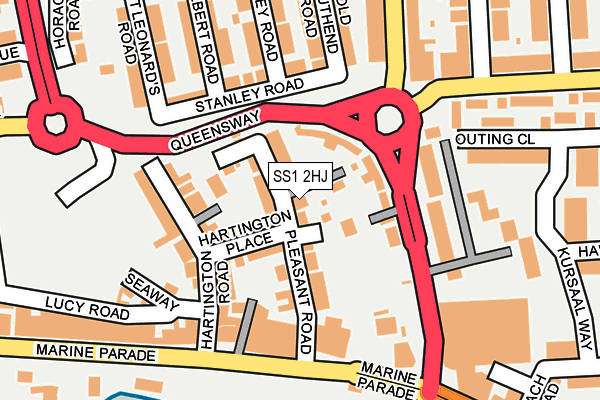 SS1 2HJ map - OS OpenMap – Local (Ordnance Survey)