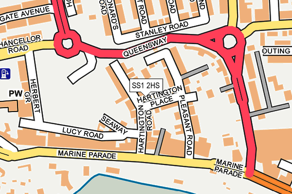 SS1 2HS map - OS OpenMap – Local (Ordnance Survey)