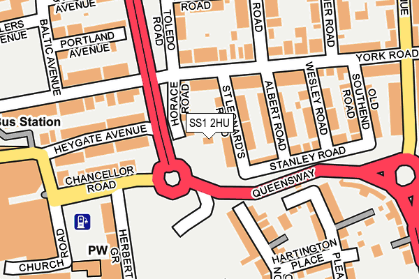 SS1 2HU map - OS OpenMap – Local (Ordnance Survey)