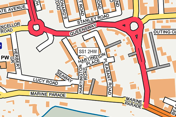 SS1 2HW map - OS OpenMap – Local (Ordnance Survey)