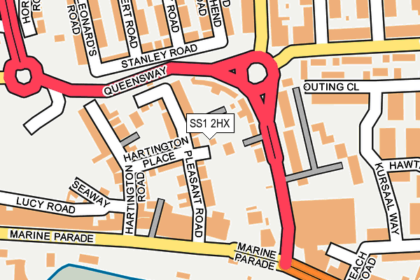 SS1 2HX map - OS OpenMap – Local (Ordnance Survey)