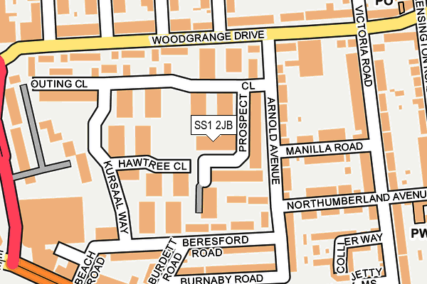 SS1 2JB map - OS OpenMap – Local (Ordnance Survey)