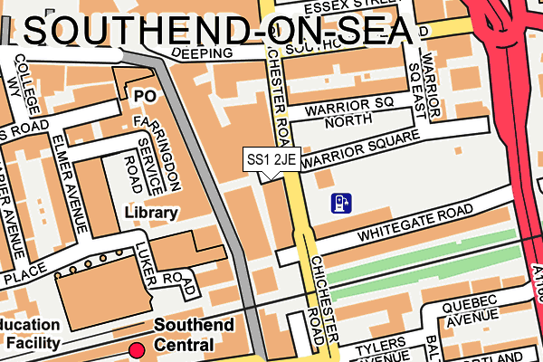 SS1 2JE map - OS OpenMap – Local (Ordnance Survey)