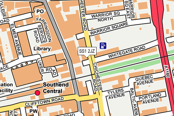 SS1 2JZ map - OS OpenMap – Local (Ordnance Survey)