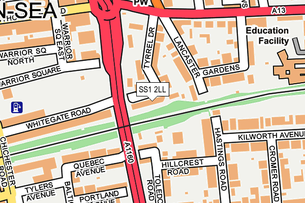 SS1 2LL map - OS OpenMap – Local (Ordnance Survey)