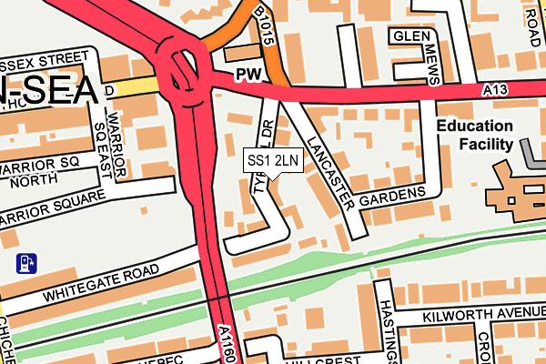 SS1 2LN map - OS OpenMap – Local (Ordnance Survey)