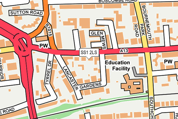 SS1 2LS map - OS OpenMap – Local (Ordnance Survey)