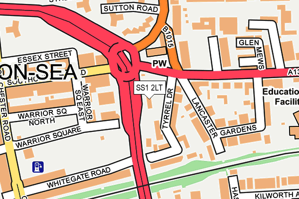 SS1 2LT map - OS OpenMap – Local (Ordnance Survey)