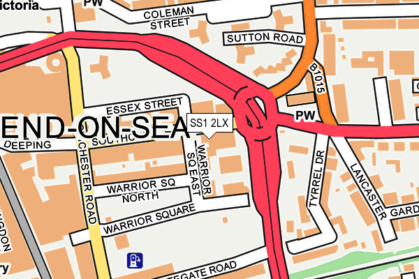 SS1 2LX map - OS OpenMap – Local (Ordnance Survey)