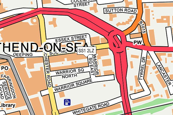 SS1 2LZ map - OS OpenMap – Local (Ordnance Survey)