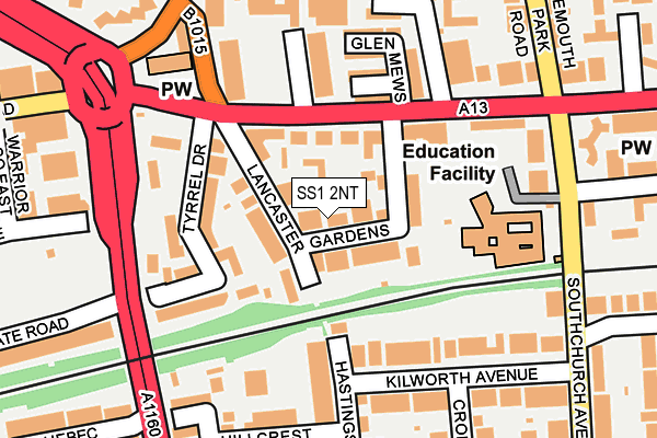 SS1 2NT map - OS OpenMap – Local (Ordnance Survey)