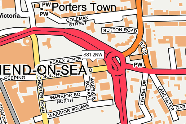 SS1 2NW map - OS OpenMap – Local (Ordnance Survey)