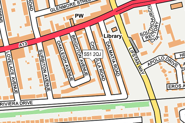 SS1 2QJ map - OS OpenMap – Local (Ordnance Survey)