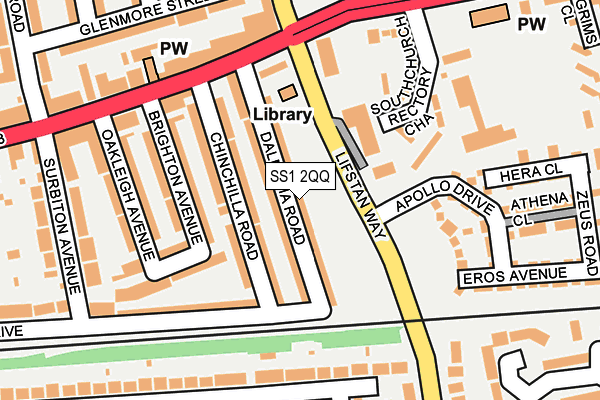 SS1 2QQ map - OS OpenMap – Local (Ordnance Survey)