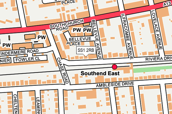 SS1 2RB map - OS OpenMap – Local (Ordnance Survey)