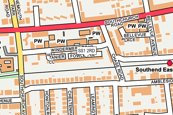 SS1 2RD map - OS OpenMap – Local (Ordnance Survey)