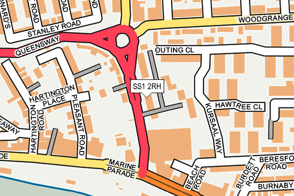 SS1 2RH map - OS OpenMap – Local (Ordnance Survey)