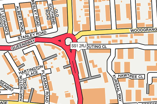 SS1 2RJ map - OS OpenMap – Local (Ordnance Survey)