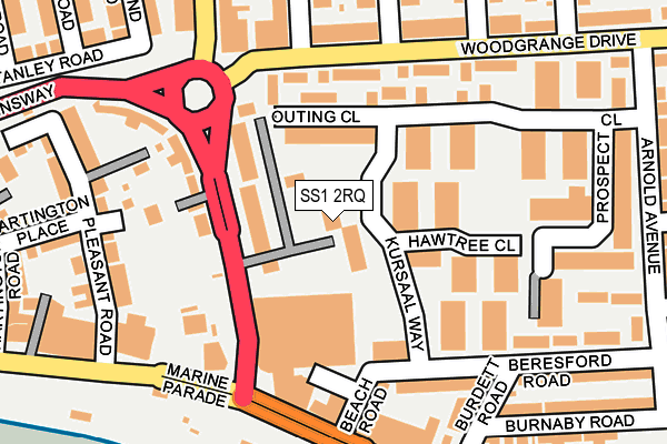 SS1 2RQ map - OS OpenMap – Local (Ordnance Survey)