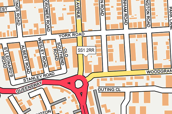 SS1 2RR map - OS OpenMap – Local (Ordnance Survey)