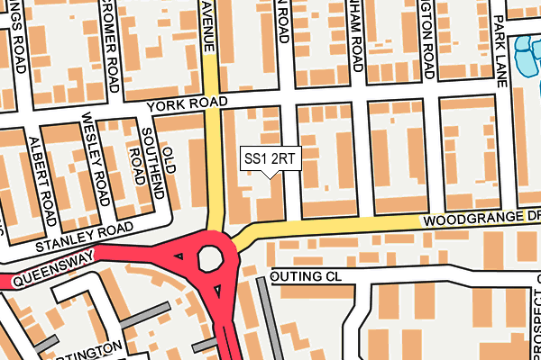 SS1 2RT map - OS OpenMap – Local (Ordnance Survey)