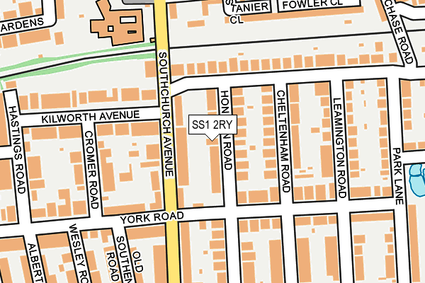 SS1 2RY map - OS OpenMap – Local (Ordnance Survey)