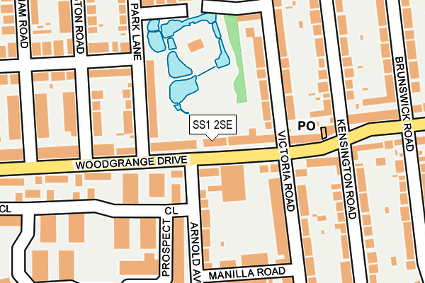 SS1 2SE map - OS OpenMap – Local (Ordnance Survey)
