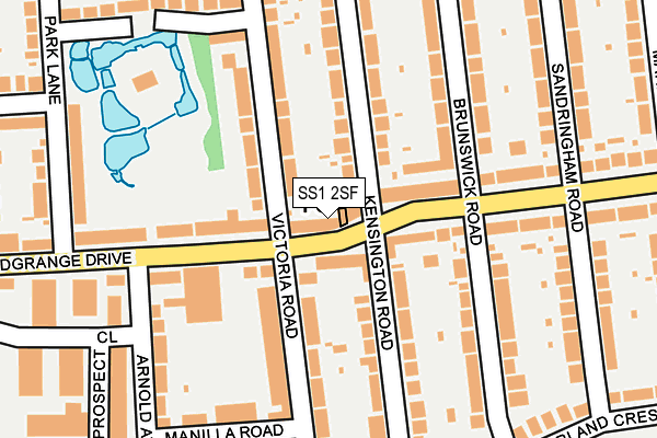 SS1 2SF map - OS OpenMap – Local (Ordnance Survey)