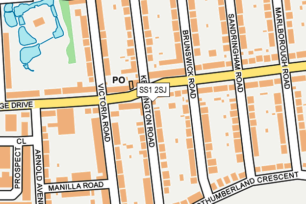SS1 2SJ map - OS OpenMap – Local (Ordnance Survey)