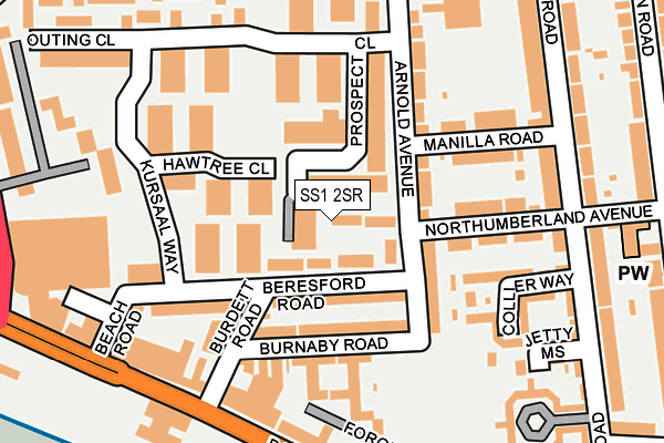 SS1 2SR map - OS OpenMap – Local (Ordnance Survey)