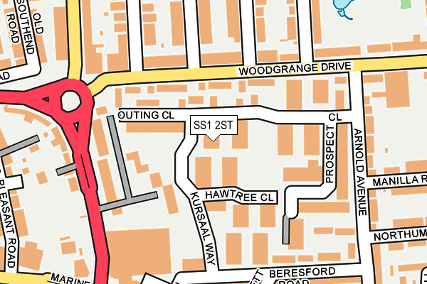 SS1 2ST map - OS OpenMap – Local (Ordnance Survey)