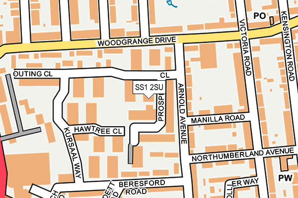 SS1 2SU map - OS OpenMap – Local (Ordnance Survey)