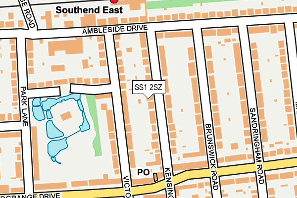 SS1 2SZ map - OS OpenMap – Local (Ordnance Survey)