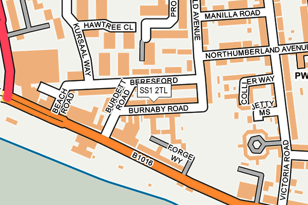 SS1 2TL map - OS OpenMap – Local (Ordnance Survey)