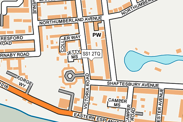 SS1 2TQ map - OS OpenMap – Local (Ordnance Survey)